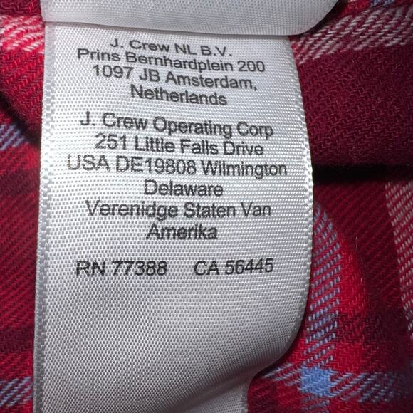 J.Crew women’s size medium plaid Flannel long sleeve button front pajama top - Picture 7 of 7